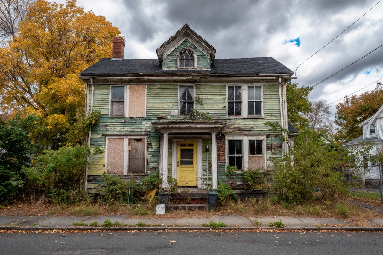 condemned house massachusetts exterior view
