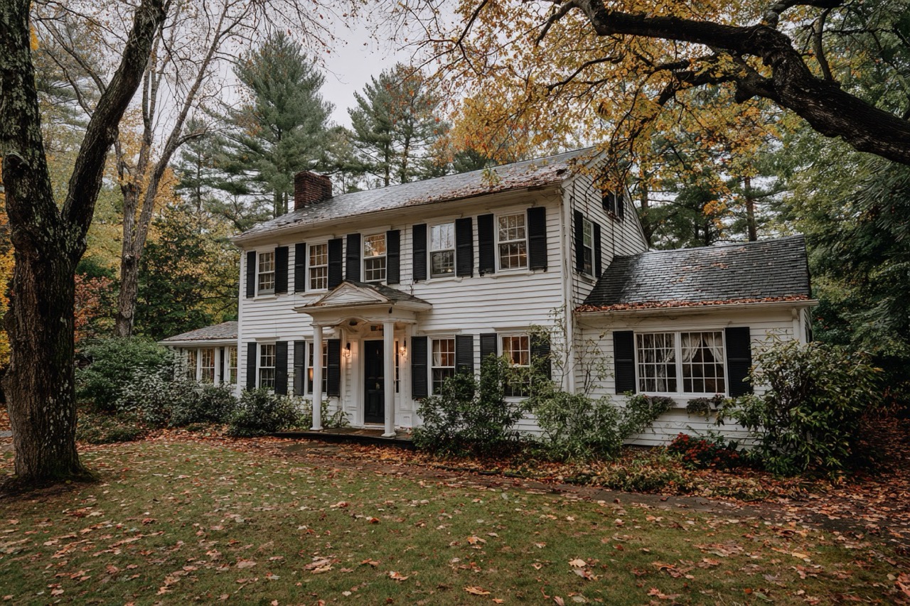 Colonial style home in Massachusetts with property lien concerns