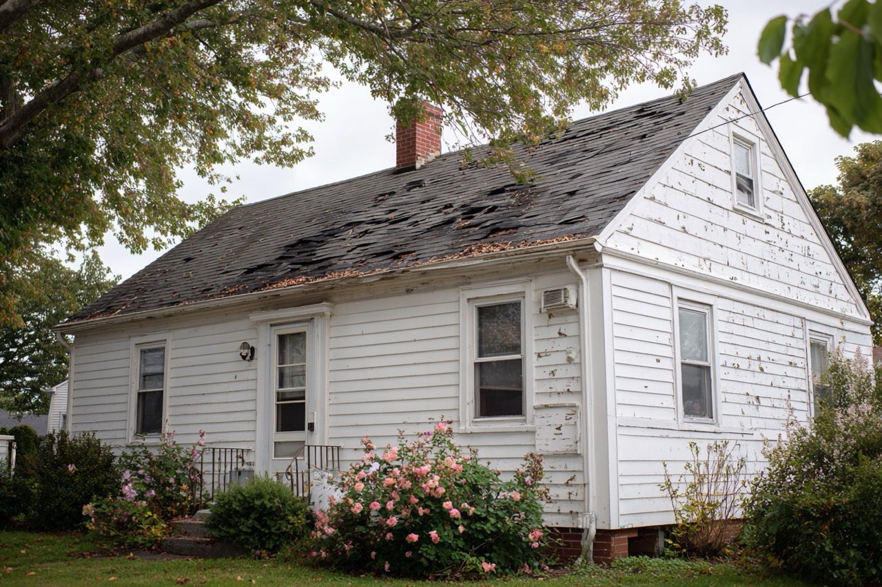 Massachusetts home with storm damage being prepared for quick sale