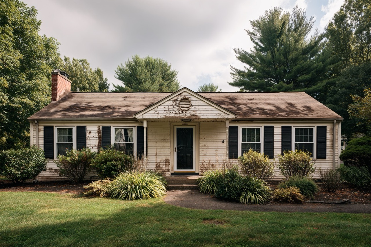 Massachusetts home showing storm damage requiring repair decisions